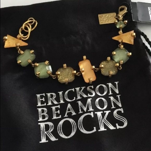 Erickson Beamon✨Tangerine & Jade Lucite Bracelet - Picture 2 of 8